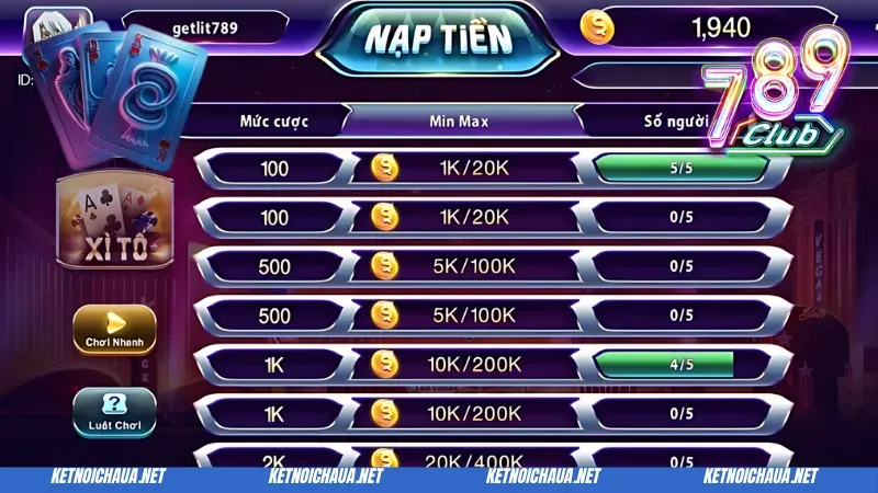 Một số đặc điểm nổi bật của game bài Xì tố 789 Club