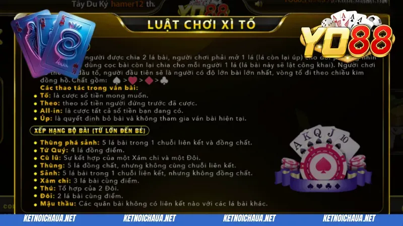 Xì Tố Yo88 - Game Bài Giúp Cho Cược Thủ Đổi Đời Cực Nhanh 4 Hướng dẫn cách chơi đánh bài Xì tố Yo88 chuẩn xác nhất